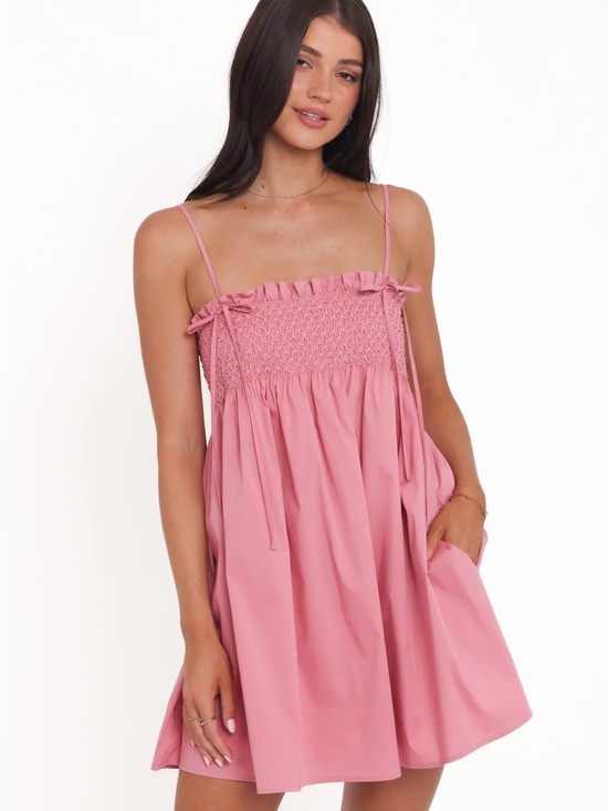 Petal & Pup Dresses & Skirts - Petal & Pup Josie Pink Mini Dress Smocked, Strapless